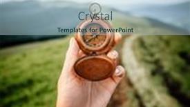 Presentation with compass road - Slide deck with tourist-with-old-compass background and a  colored foreground