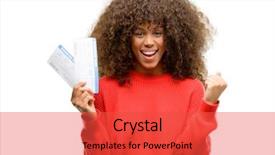  Presentation with generational african american culture and food - Theme with tourist woman holding boarding pass background and a red colored foreground