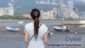  Presentation with taipei - PPT theme enhanced with tourist-woman-in-new-taipei background and a light blue colored foreground