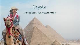  Presentation with cairo - Theme enhanced with tourist-woman-riding-a-dromedary background and a sky blue colored foreground