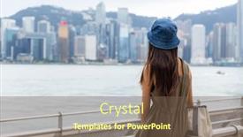  Presentation with hong kong - PPT layouts with tourist-woman-visit-hong-kong background and a tawny brown colored foreground