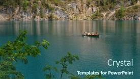  Presentation with boat - Presentation enhanced with touristic-boat-on-braies-lake background and a ocean colored foreground