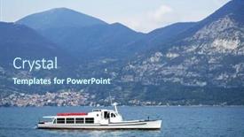  Presentation with boat - Cool new PPT layouts with touristic-boat-on-iseo-lake backdrop and a ocean colored foreground