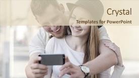  Presentation with shooting - Amazing slide set having touristic couple shooting on the modile phone at the city streets under sunlight backdrop and a lemonade colored foreground