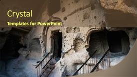  Presentation with monastery - Presentation design consisting of touristic-enter-to-astonishing-selime background and a tawny brown colored foreground