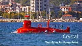  Presentation with submarine - Colorful slide deck enhanced with touristic-submarine-in-budva-montenegro backdrop and a ocean colored foreground