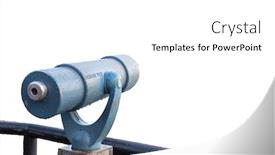  Presentation with telescope - Amazing presentation theme having touristic-telescope-near-steel-railing backdrop and a white colored foreground