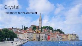  Presentation with croatia - PPT theme consisting of touristic-view-of-the-resort background and a light blue colored foreground