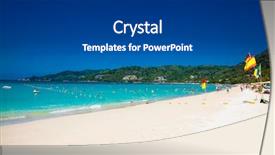  Presentation with tourists - Theme having tourists at patong beach background and a dark gray colored foreground