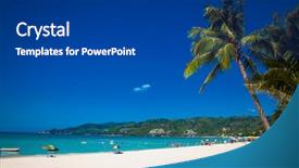  Presentation with tourists - PPT theme enhanced with tourists at patong beach background and a ocean colored foreground