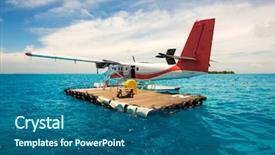  Presentation with tourists - Amazing presentation theme having tourists maldives indian ocean backdrop and a ocean colored foreground