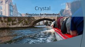  Presentation with tourists - PPT theme having tourists-on-a-sight-seeing background and a light blue colored foreground