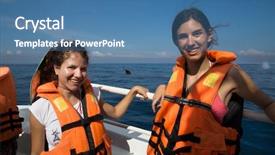  Presentation with whale - Slide set enhanced with tourists on whale watching tours background and a teal colored foreground