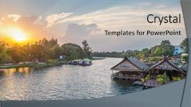  Presentation with rafting - Cool new slides with tourists restaurants on the floating backdrop and a soft green colored foreground