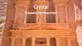  Presentation with petra - Slide deck featuring tourists travellers visiting petra in jordan during summer vacation background and a red colored foreground