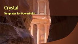  Presentation with petra - PPT theme consisting of tourists travellers visiting petra in jordan during summer vacation background and a tawny brown colored foreground