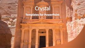  Presentation with petra - Cool new PPT theme with tourists travellers visiting petra in jordan during summer vacation backdrop and a red colored foreground