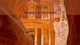  Presentation with petra - Audience pleasing presentation theme consisting of tourists-travellers-visiting-petra backdrop and a red colored foreground