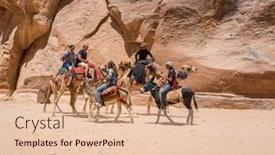  Presentation with petra jordan - Colorful presentation enhanced with tourists-travellers-visiting-petra backdrop and a lemonade colored foreground