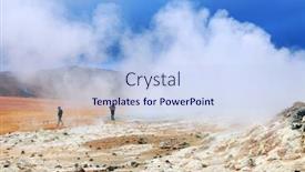  Presentation with geothermal - Slide set enhanced with tourists visiting the geothermal region of hverir in iceland near myvatn lake iceland europe background and a sky blue colored foreground