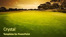  Presentation with tournament - Beautiful PPT theme featuring tournament - sunset on the 18th backdrop and a tawny brown colored foreground