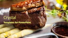  Presentation with foie - Theme featuring tournedos-rossini-foie-gras-black background and a tawny brown colored foreground