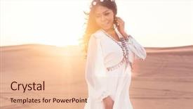  Presentation with desert - PPT theme enhanced with tours dubai - beautiful girl standing in desert background and a  colored foreground