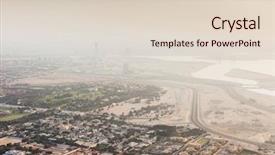  Presentation with property development apartment residential buildings - Audience pleasing presentation theme consisting of tours dubai - residential area buildings lakes arnd backdrop and a lemonade colored foreground