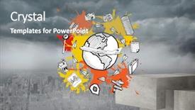  Presentation with paint - Beautiful presentation theme featuring toursim concept on paint splashes backdrop and a gray colored foreground