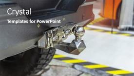  Presentation with suv - PPT theme enhanced with tow-hitch-for-towing background and a dark gray colored foreground