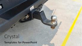  Presentation with suv - PPT theme with tow-hitch-for-towing background and a light gray colored foreground