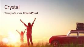  Presentation with adventure - Slides consisting of toward adventure happy family relaxing background and a lemonade colored foreground