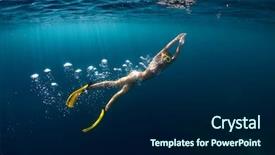  Presentation with underwater - Cool new presentation theme with towards the surface with bubbles backdrop and a navy blue colored foreground