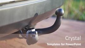  Presentation with steel - Presentation design enhanced with towbar-on-a-car-black background and a coral colored foreground