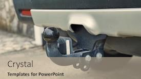  Presentation with steel - Slides with towbar-on-a-car-black background and a mint green colored foreground