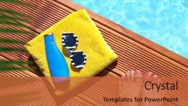  Presentation with summer holiday move - Slide set with beach towel - summer holiday fashion concept background and a red colored foreground