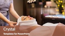  Presentation with spa concept - Theme having towel at spa parlor background and a red colored foreground