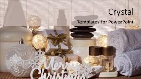  Presentation with skincare and body care spa - Slides having spa still life with cosmetic background and a lemonade colored foreground