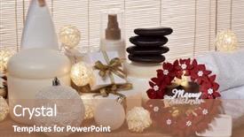  Presentation with skincare and body care spa - Cool new slides with spa still life with cosmetic backdrop and a coral colored foreground