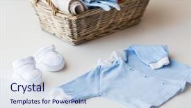  Presentation with newborn baby - Beautiful presentation theme featuring towel for newborn boy backdrop and a sky blue colored foreground