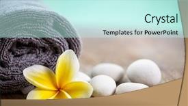  Presentation with spa - Presentation theme consisting of towel in the spa background and a cool aqua colored foreground