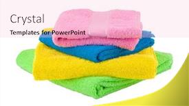  Presentation with stack - Cool new PPT layouts with towel-isolated-on-white-background backdrop and a lemonade colored foreground