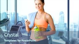  Presentation with water technology - Cool new presentation theme with towel over gym machines backdrop and a ocean colored foreground