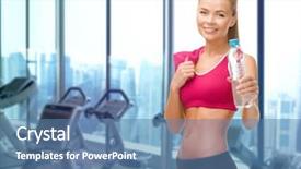  Presentation with machines - Cool new slide set with towel over gym machines backdrop and a teal colored foreground