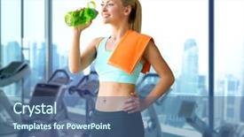  Presentation with machines - Theme having towel over gym machines background and a ocean colored foreground