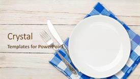  Presentation with empty of wood table top - Theme having towel over wooden table background and a sky blue colored foreground