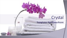 Presentation with spa concept - Slides having towel pink orchid stones background and a lemonade colored foreground