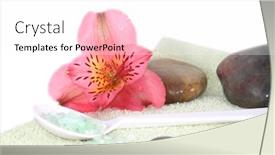  Presentation with rocks - Colorful slides enhanced with towel-with-flower-spa-rocks backdrop and a white colored foreground