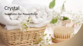  Presentation with brush - Slides consisting of towels flowers and massage brush background and a white colored foreground