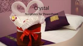  Presentation with thai local language - Beautiful presentation theme featuring towels in form of swan backdrop and a coral colored foreground